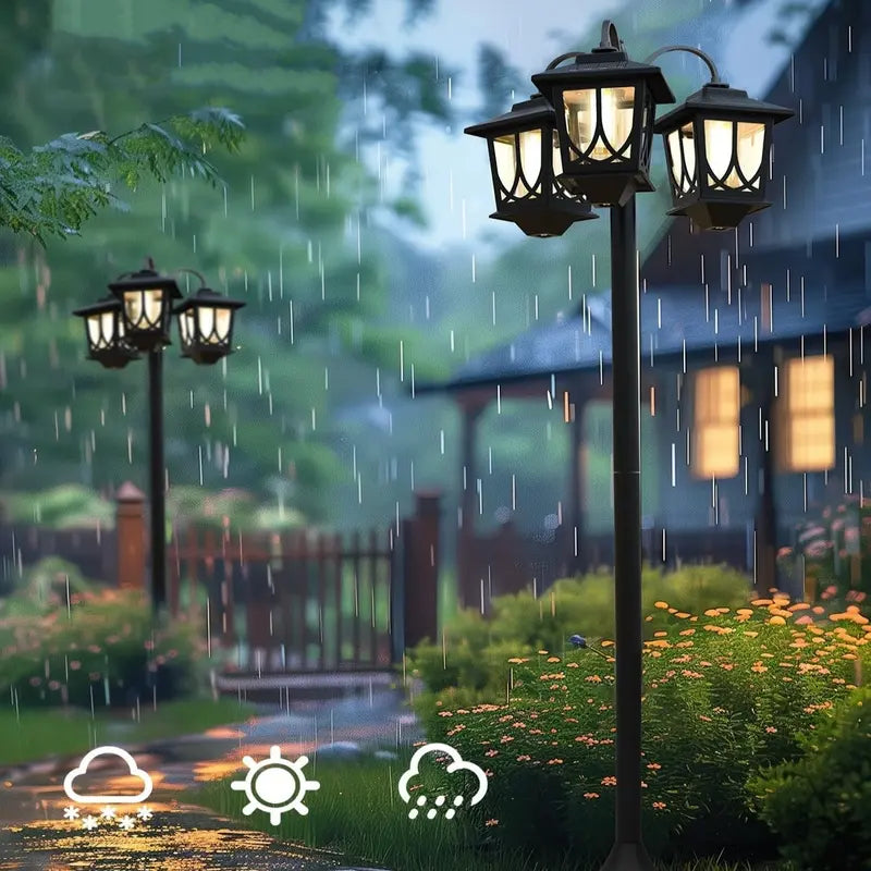 🔥Special Price $39💡3-head waterproof solar lights. 60 lumens. 2 spare bulbs.