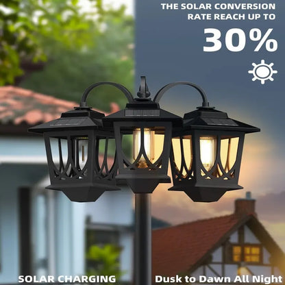 🔥Special Price $39💡3-head waterproof solar lights. 60 lumens. 2 spare bulbs.